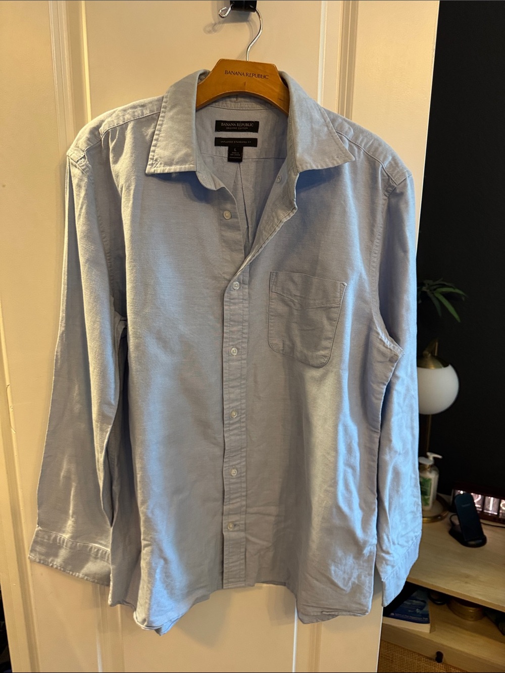 Banana Republic Pale Blue Men's Long-Sleeve Button-Down Shirt